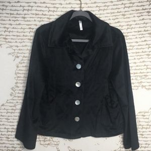 XL Black button up Furry Jacket